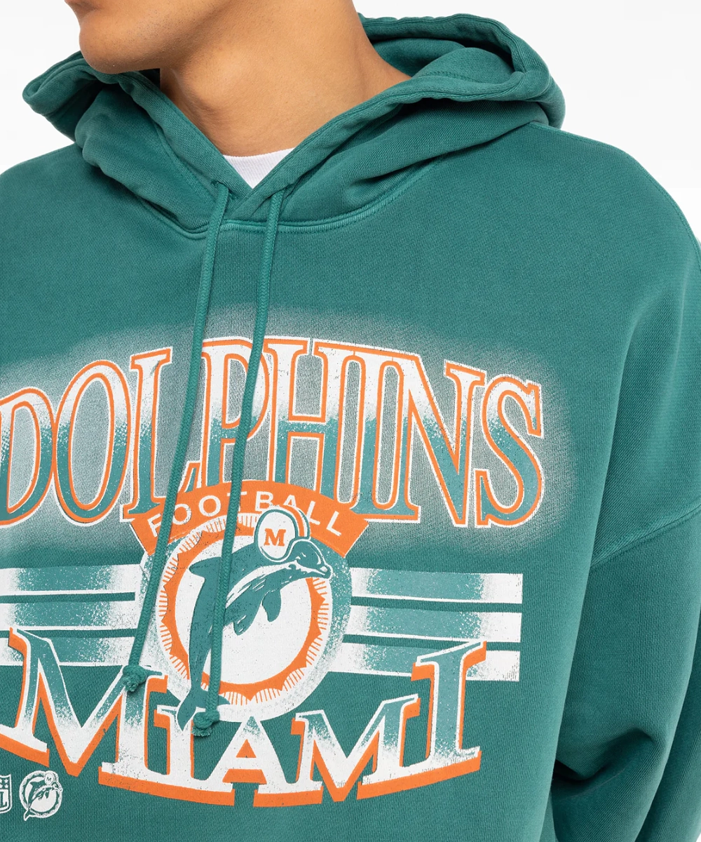 Mitchell & Ness Miami Dolphins Glow Arch Hoodie (Dolphins Green) TemperatureRegulating