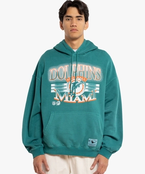 Mitchell & Ness Miami Dolphins Glow Arch Hoodie (Dolphins Green) ChafeResistant Seams Road Soul