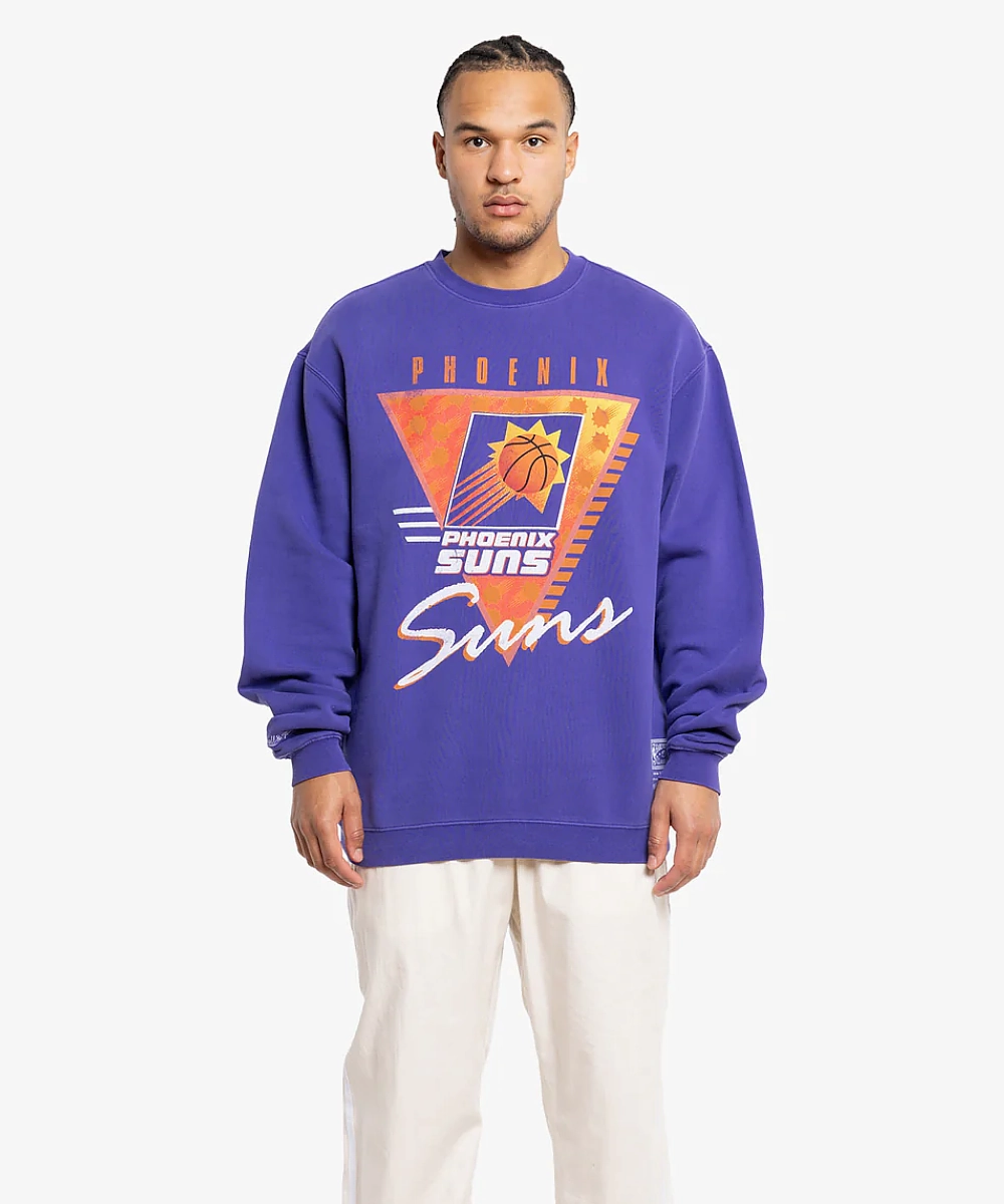 Mitchell & Ness Phoenix Suns Tri Logo Crew (Purple) AntiPilling Surface QuickDrying