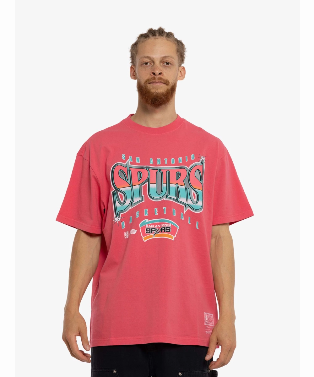 EcoFriendlyMaterial Mitchell & Ness San Antonio Spurs Glow Up Tee (Pepper Pink)