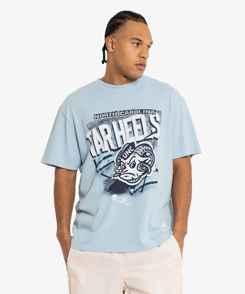 Mitchell & Ness University Of North Carolina Underscore Tee (Light Blue) WearResistantHem Polish Core