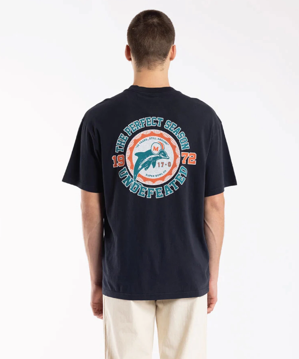 Mitchell and Ness Miami Dolphins Undefeated Vintage Tee (Faded Black) NonRestrictive Cut