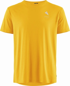 Klattermusen Runa Maker Mens Short Sleeve - Yellow Cool Season Seamless construction