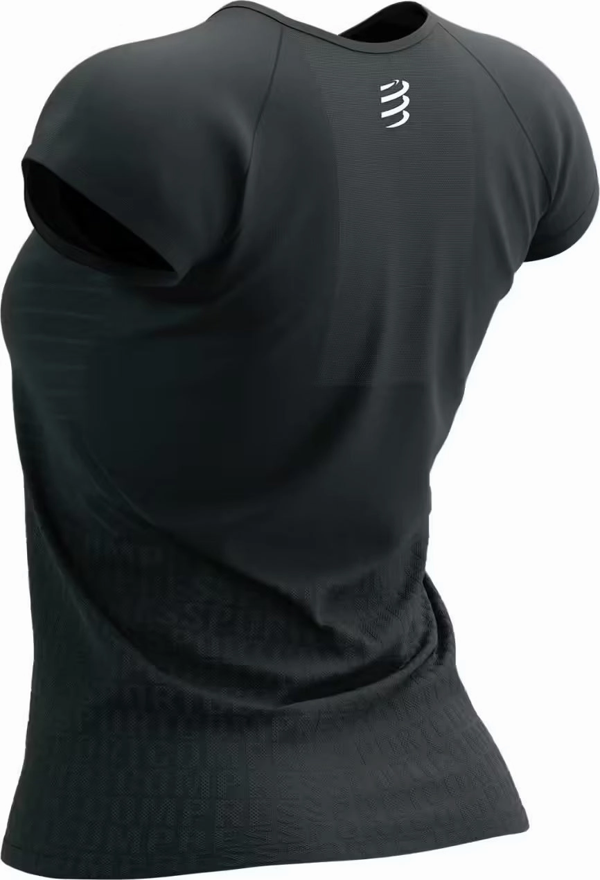 Compressport Performance Short Sleeve Womens Running Top - Black Layered Compression Zones Biodegradable Fiber Blends
