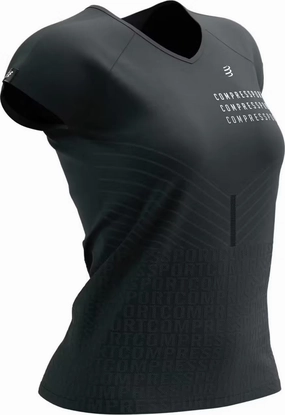 Compressport Performance Short Sleeve Womens Running Top - Black Loose fitting comfort Comfortable Stretch