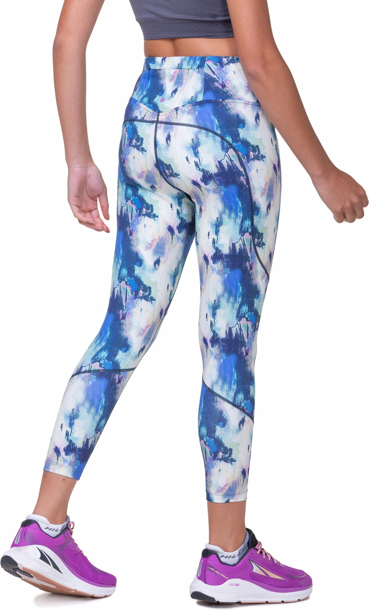 Ronhill Tech Womens 7/8 Running Tights - Blue Adjustable Waistband Casual