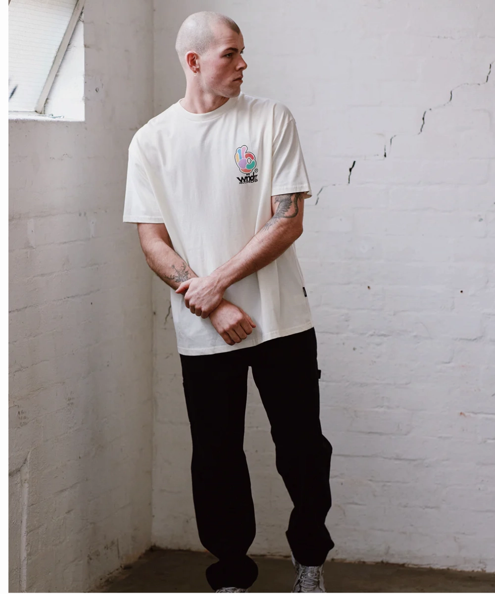 WNDRR Benny Box Fit Tee (Off White) Recycled materials Conscious Core