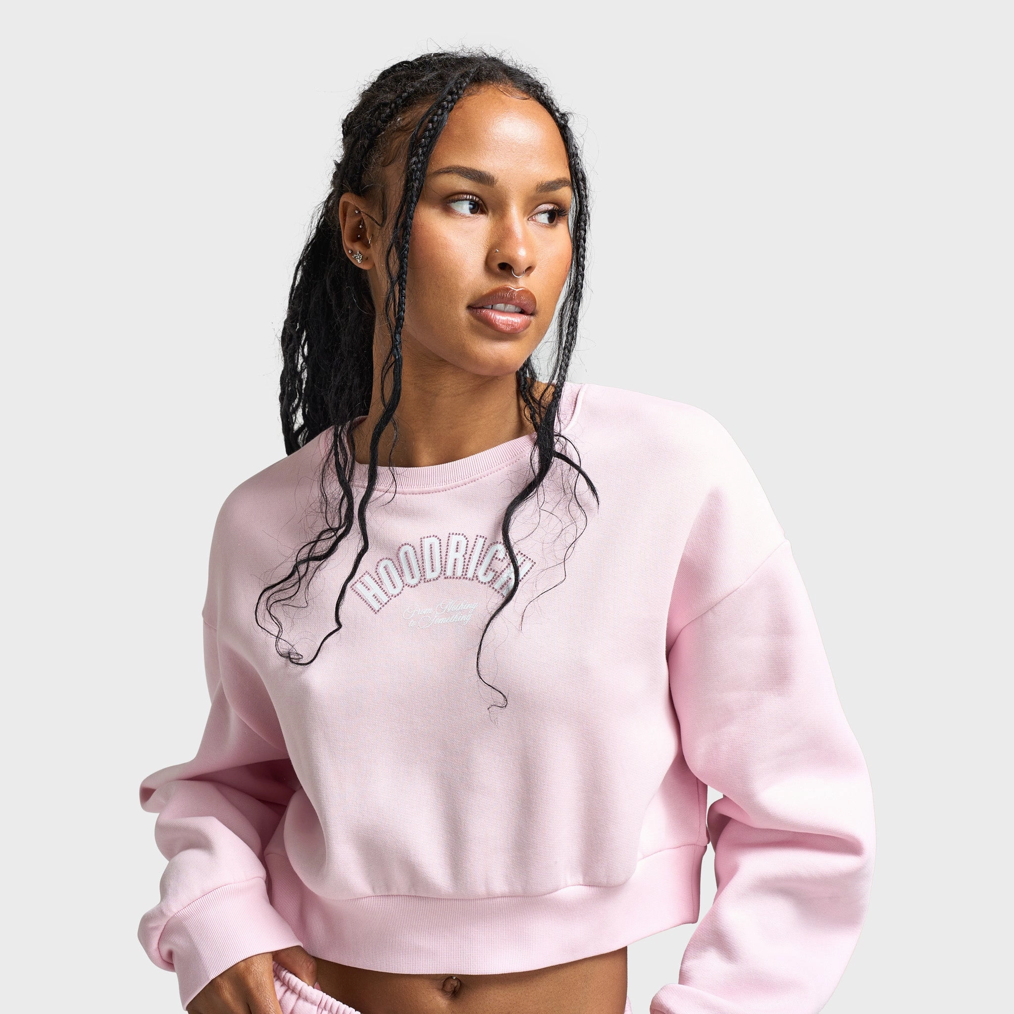 Heat Sealed Seams Day To Night Hoodrich Women's Cherish Cropped Sweatshirt Festival Bloom /