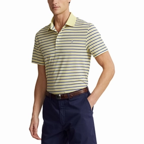 RLX Ralph Lauren Tour Pique Stripe Polo Shirt - Bristol Yellow Multi Versatile Style