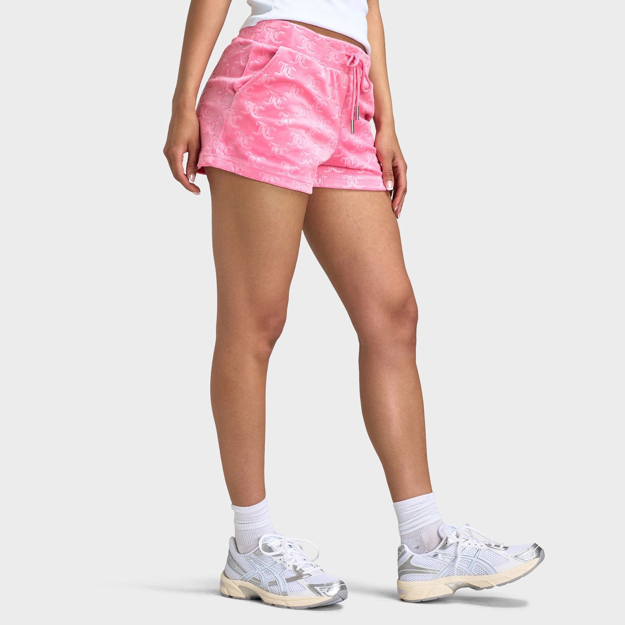 ethical fashion Juicy Couture Women's Embossed Velour Shorts / Hot Hot Pink