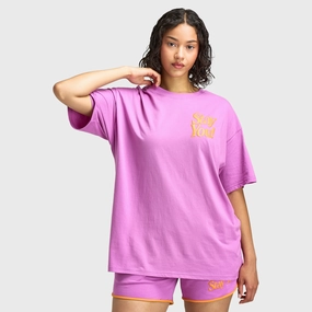 Mayfair Women's Stay You Oversized Boyfriend Tee / Pink Elegant