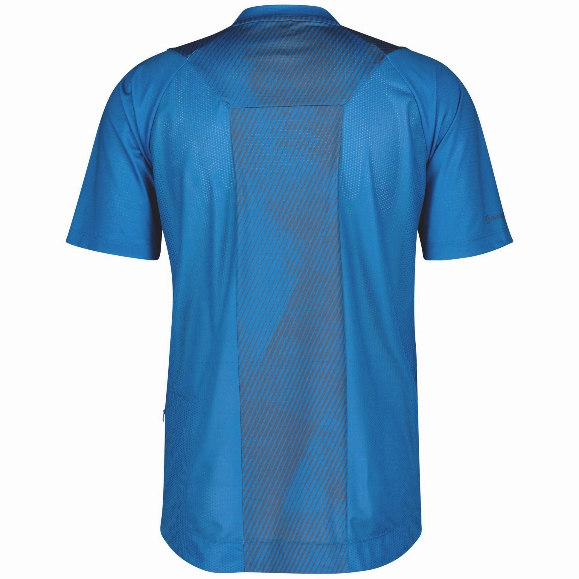Scott Trail Vertic Zip Short Sleeve Mens Cycling Jersey - Blue Pin