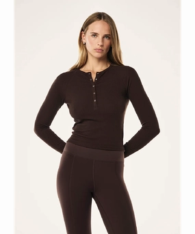 OdorResistant Coating TemperatureControlTechnology P.E Nation Prive Rib LS Tee (Espresso)