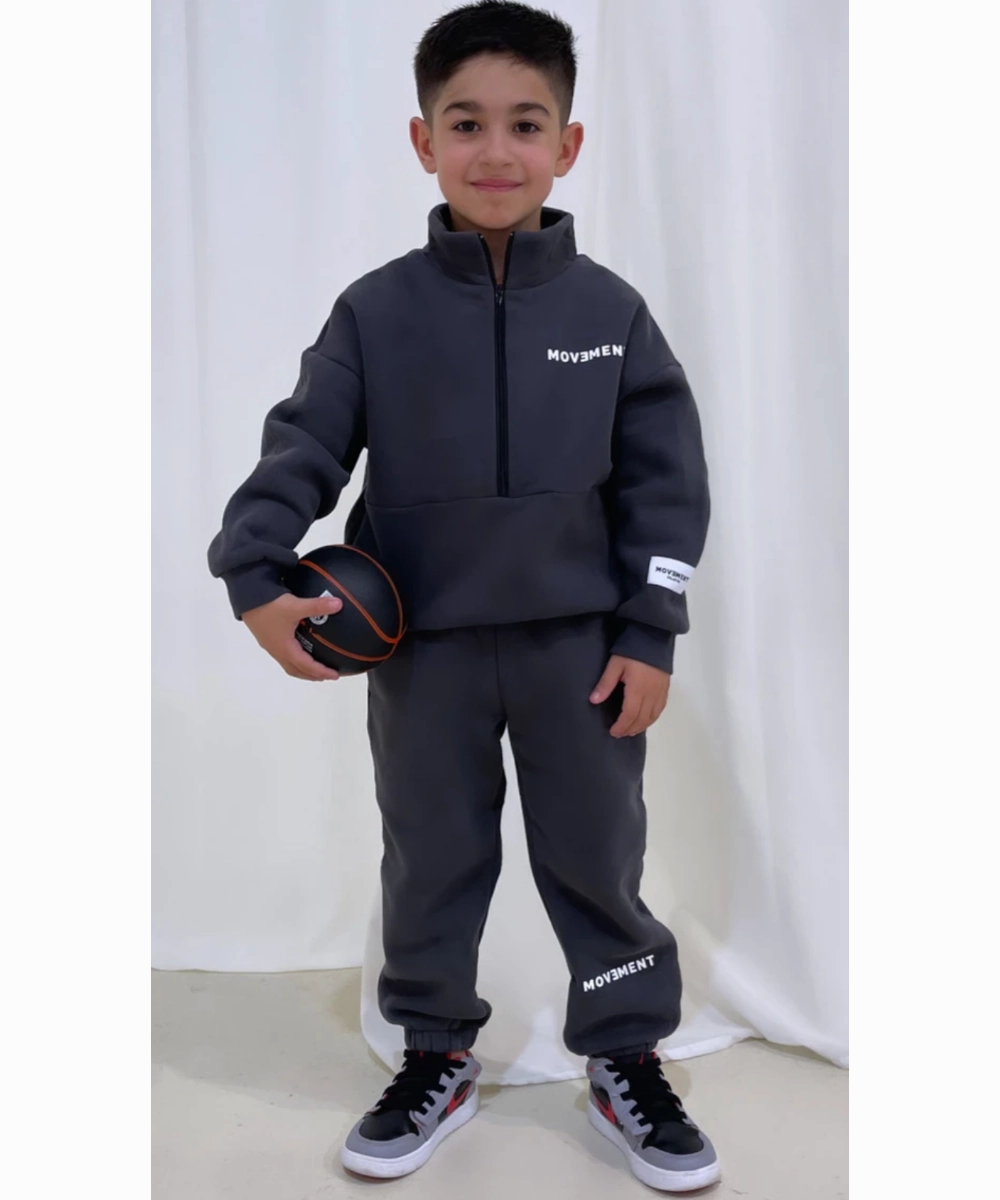 Movement Collection Tracksuit Set (Charcoal) NoSlip Hem Dynamic Glow