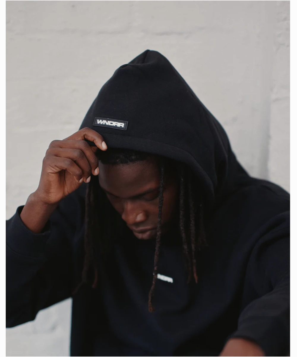 WNDRR Patron Hood Sweat (Black) smooth zipper AntiPilling