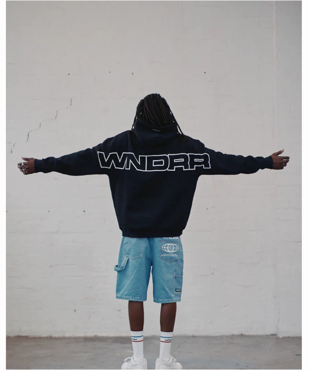 Zipper Closure WNDRR Patron Hood Sweat (Black)