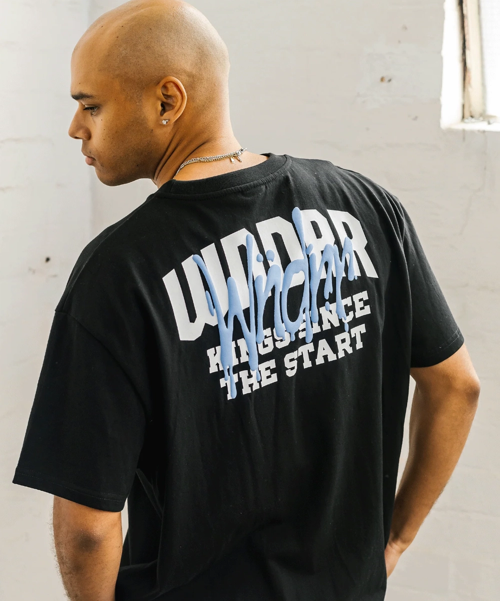 Pure Cotton WNDRR Top Tier Box Fit Tee (Black)