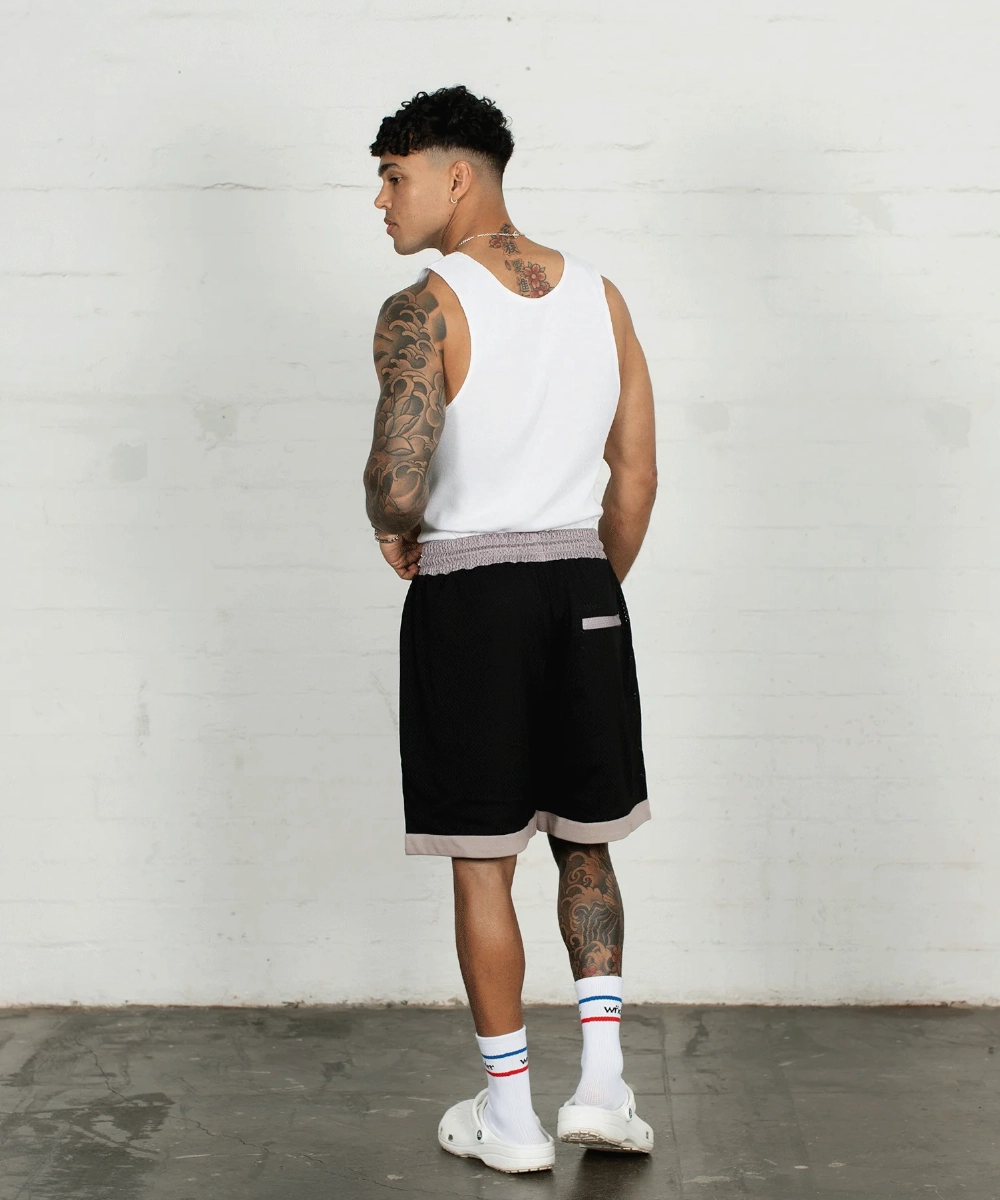 WNDRR Offcut Court Short (Black/Gold) FastDrying Inner Layer