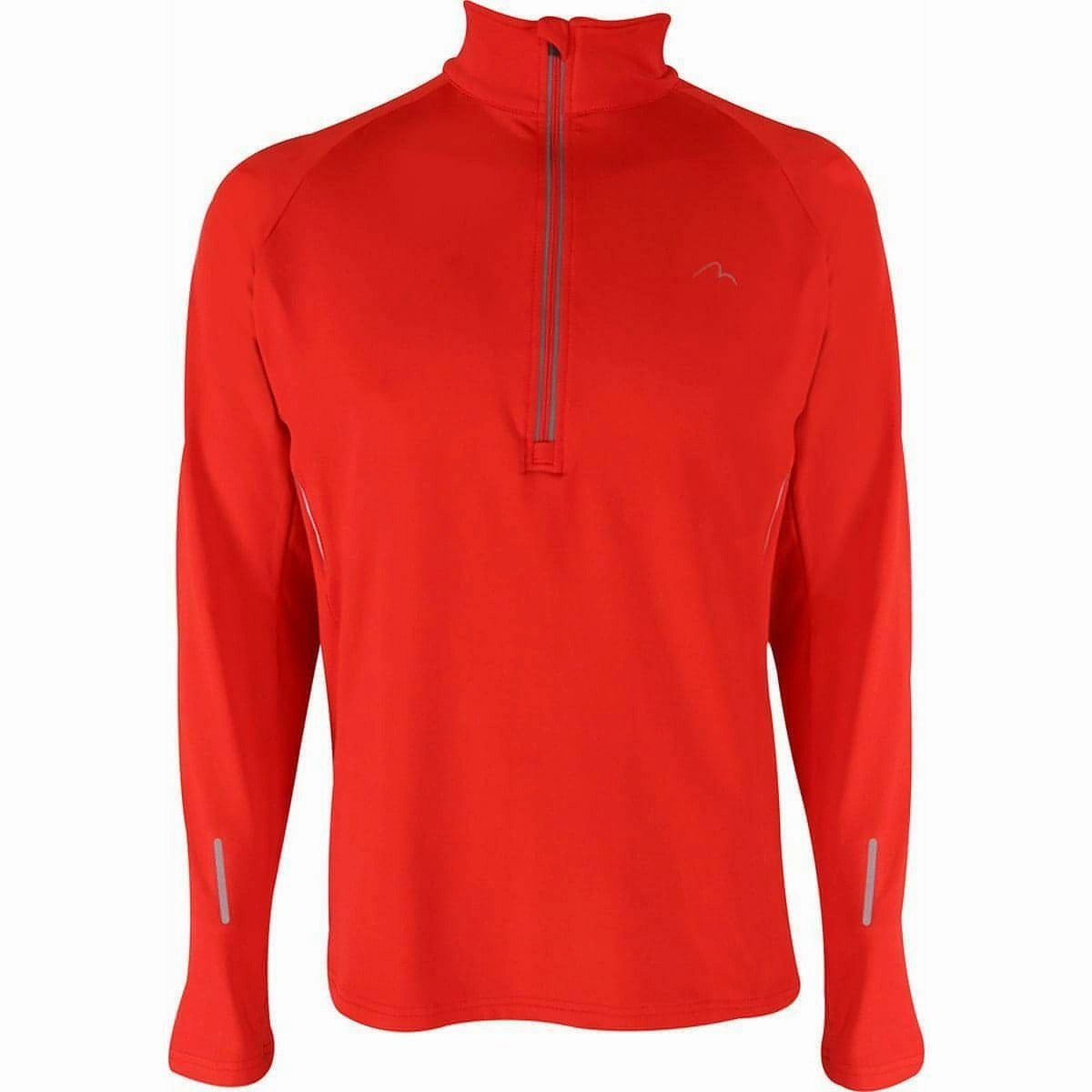 Urban Double Needle Stitching More Mile Alaska Half Zip Long Sleeve Mens Running Top - Red