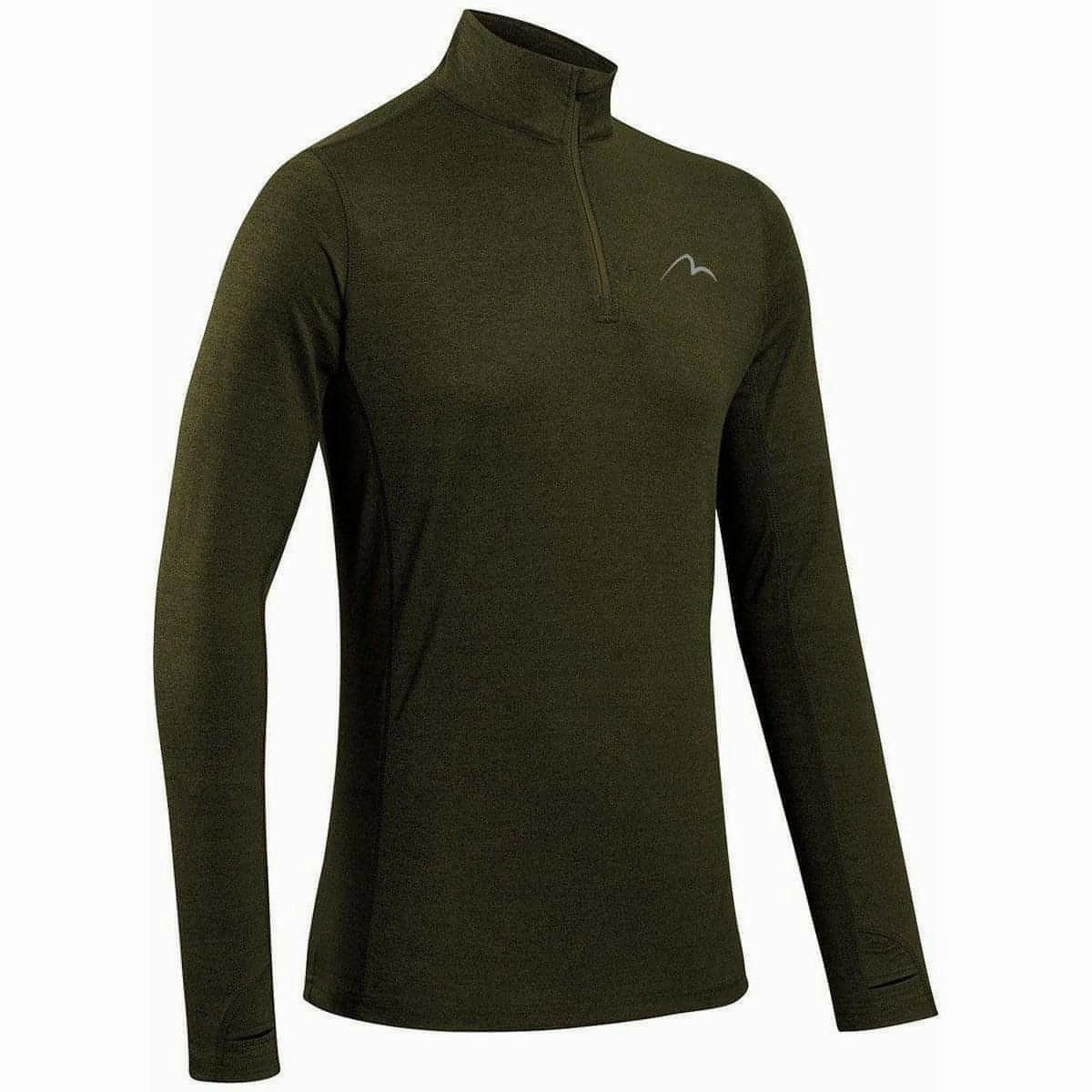 Flexible Shoulder Cut City related More Mile Core Half Zip Long Sleeve Mens Running Top - Green