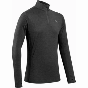 Curvy More Mile Core Half Zip Long Sleeve Mens Running Top - Grey
