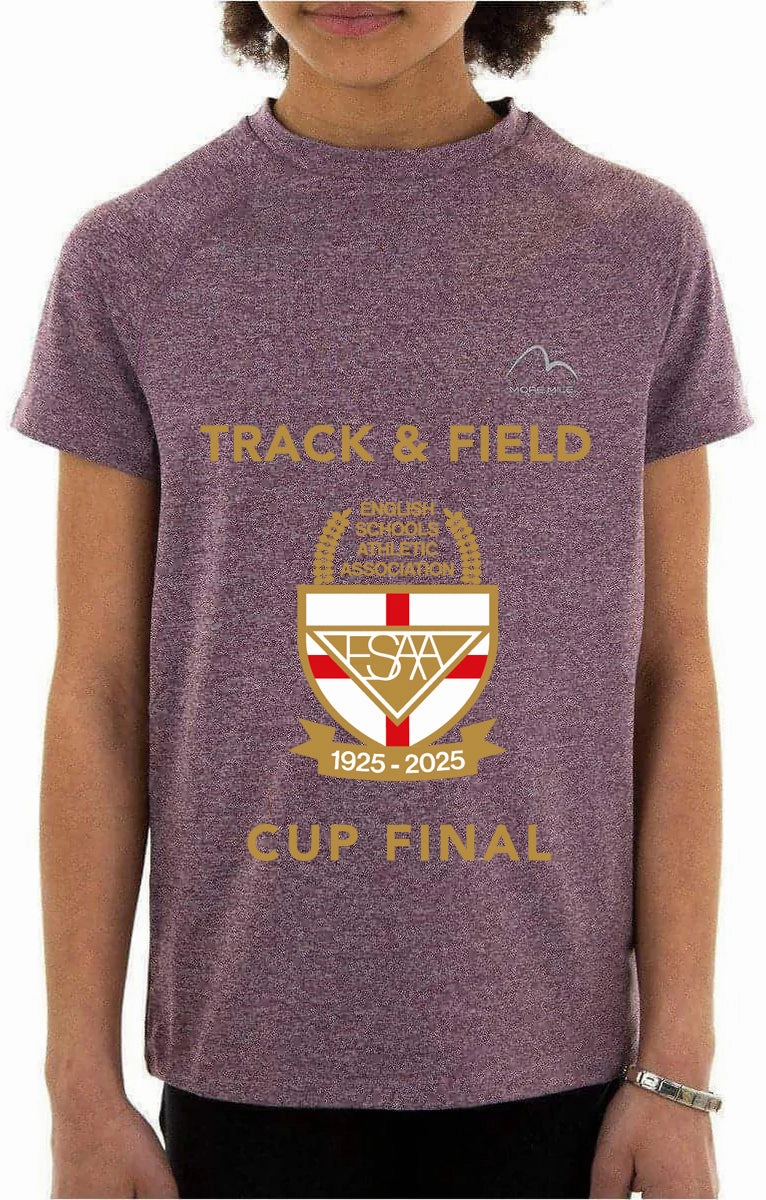 Modern Casual More Mile ESAA Cup Final Junior Short Sleeve Running Top - Purple