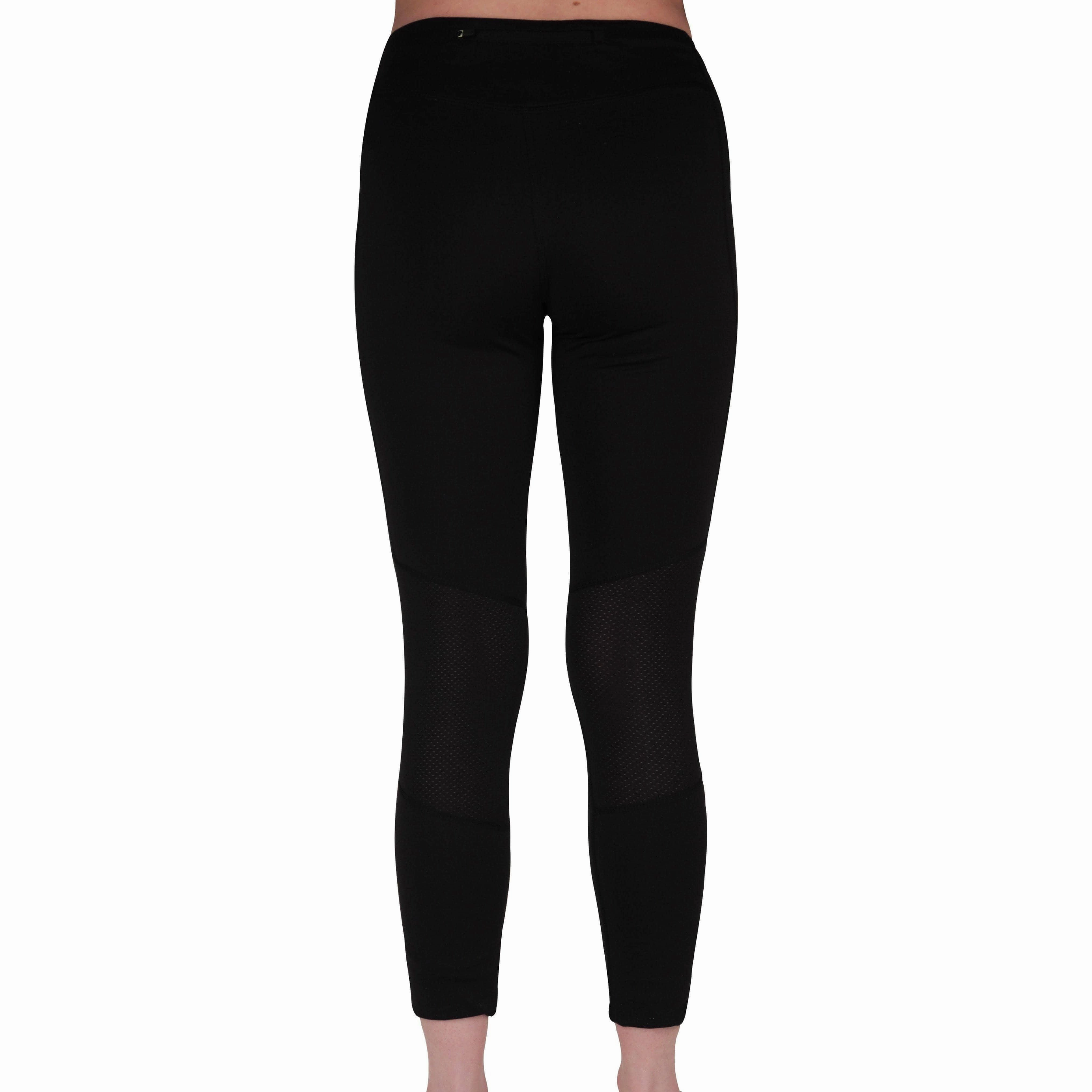 geothermal power AntiSlipWaist More Mile Excel Womens 7/8 Running Tights - Black