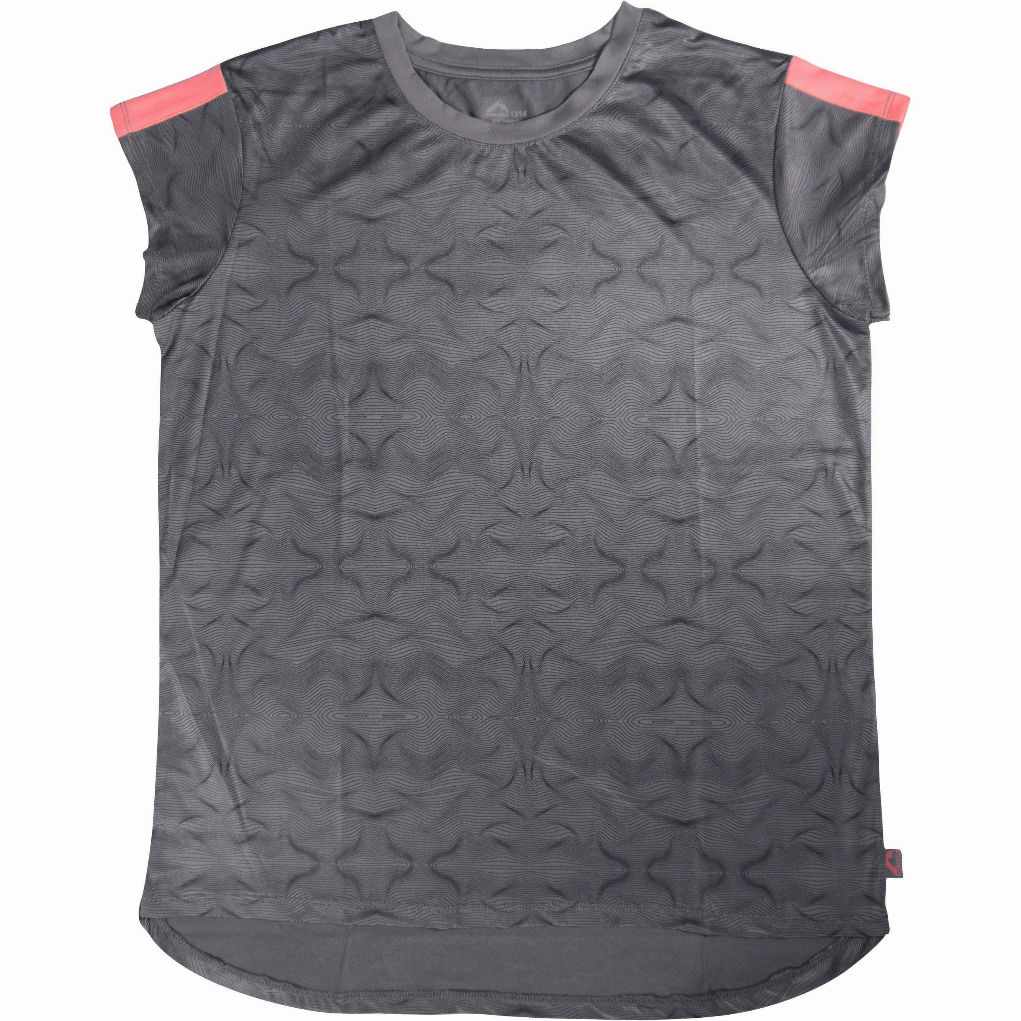 Lightweight Comfort Wear Sporty and Cool More Mile Girls Cap Short Sleeve Training Top - Grey