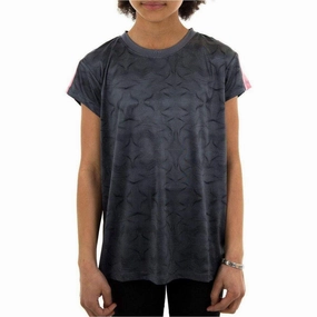 More Mile Girls Cap Short Sleeve Training Top - Grey UltraLightweight