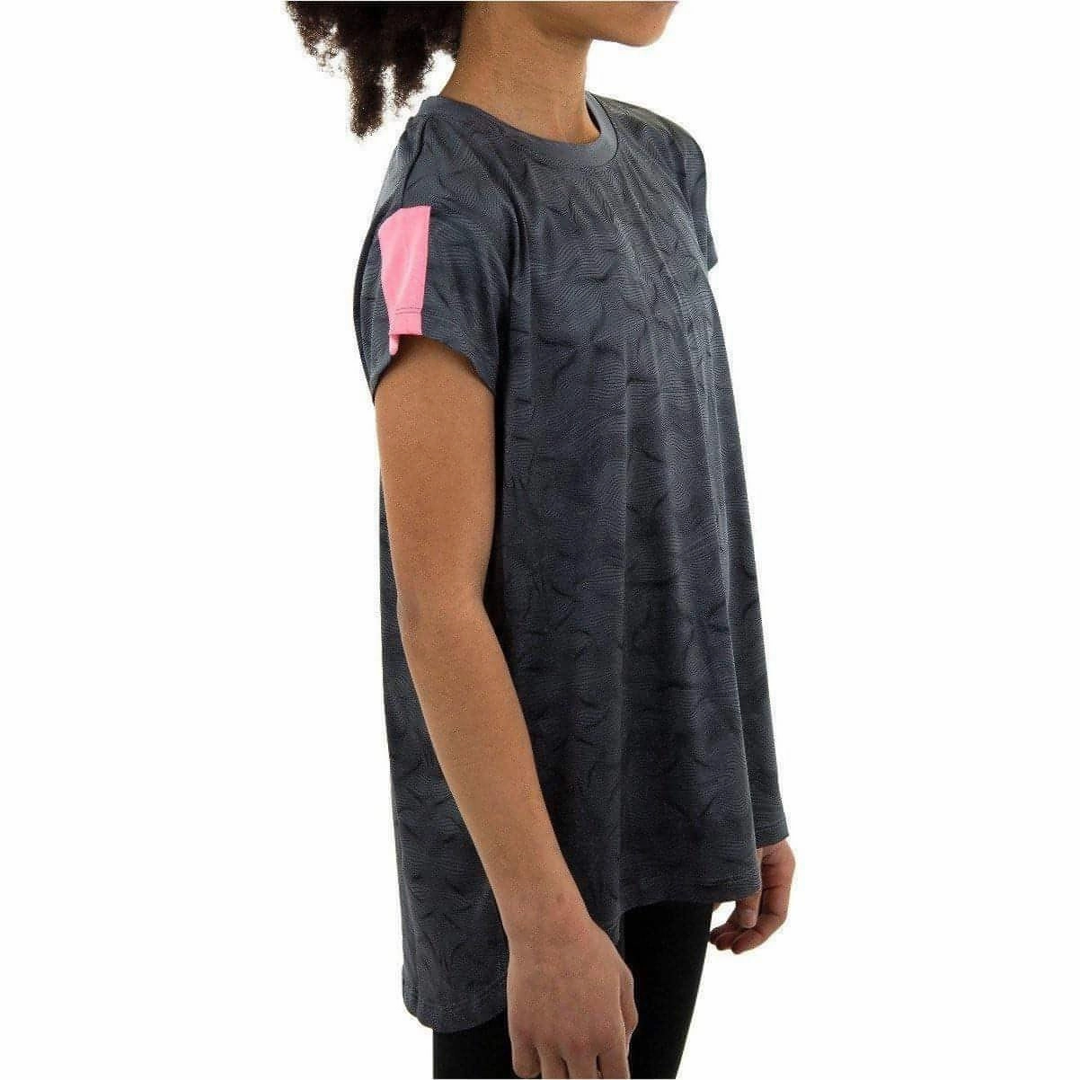 More Mile Girls Cap Short Sleeve Training Top - Grey Ultra Soft Finish