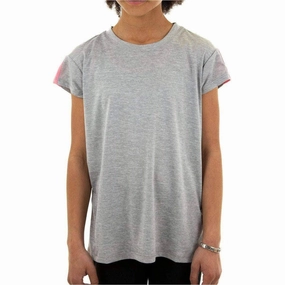 Minimal Style Trend Trendy Vibes Wear More Mile Girls Cap Short Sleeve Training Top - Grey