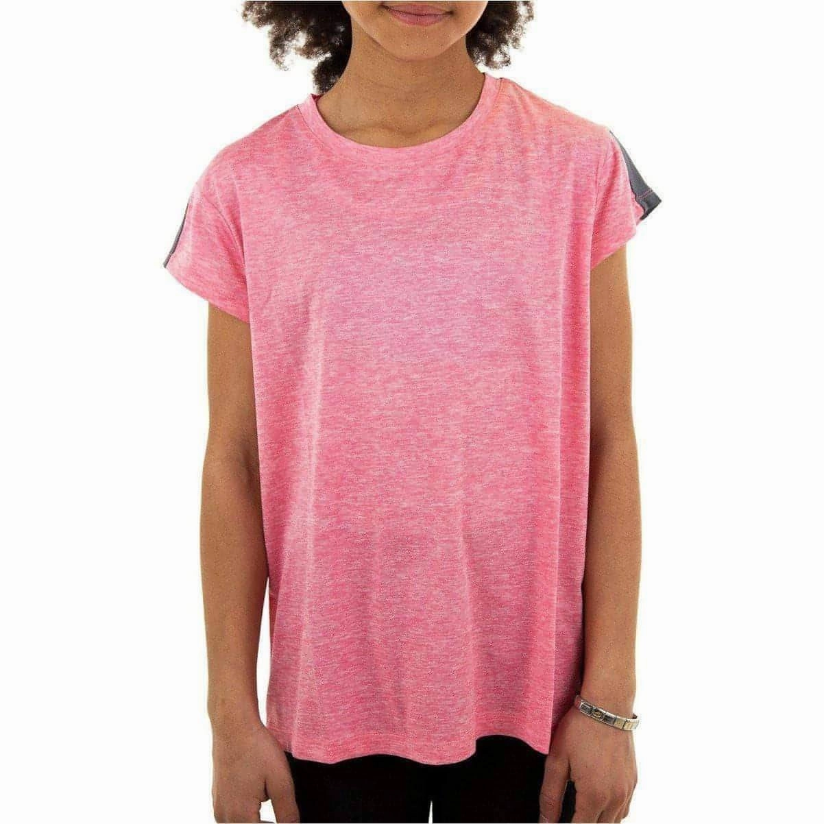 More Mile Girls Cap Short Sleeve Training Top - Pink MoistureWicking Technology video shoot