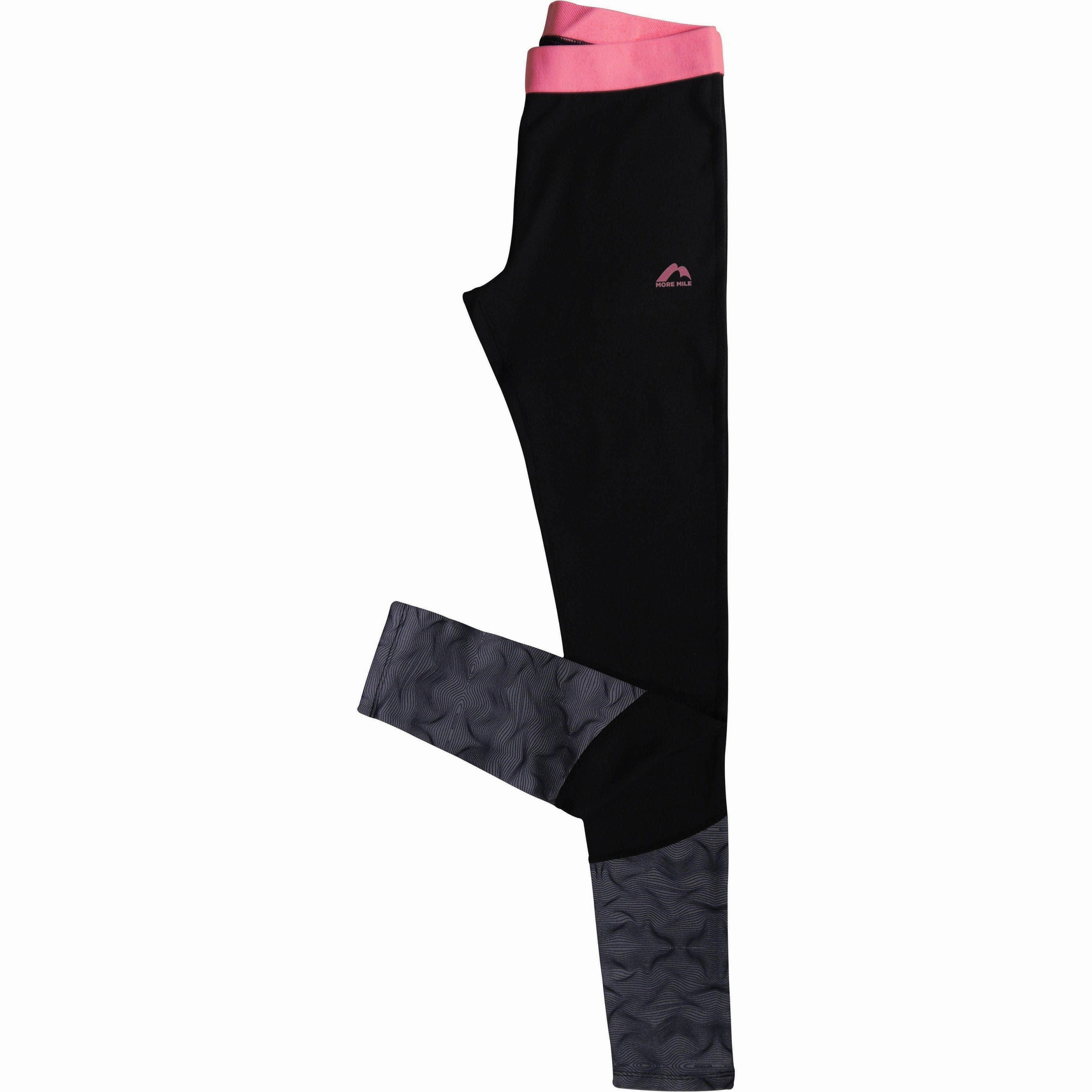 Friction Reducing Fabric More Mile Girls Long Running Tights - Black
