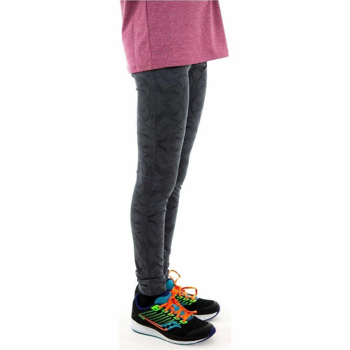 Wax More Mile Girls Long Running Tights - Grey