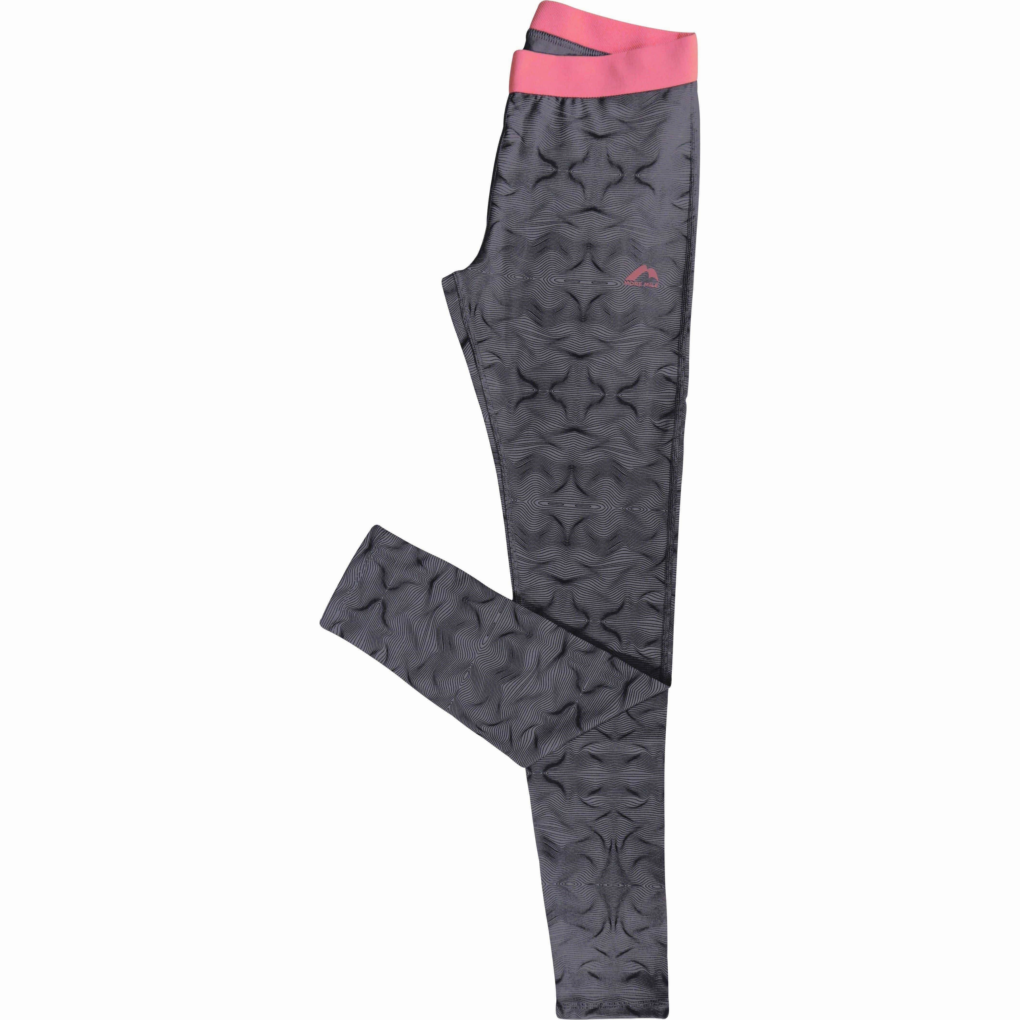 More Mile Girls Long Running Tights - Grey Poolside attire Feeling