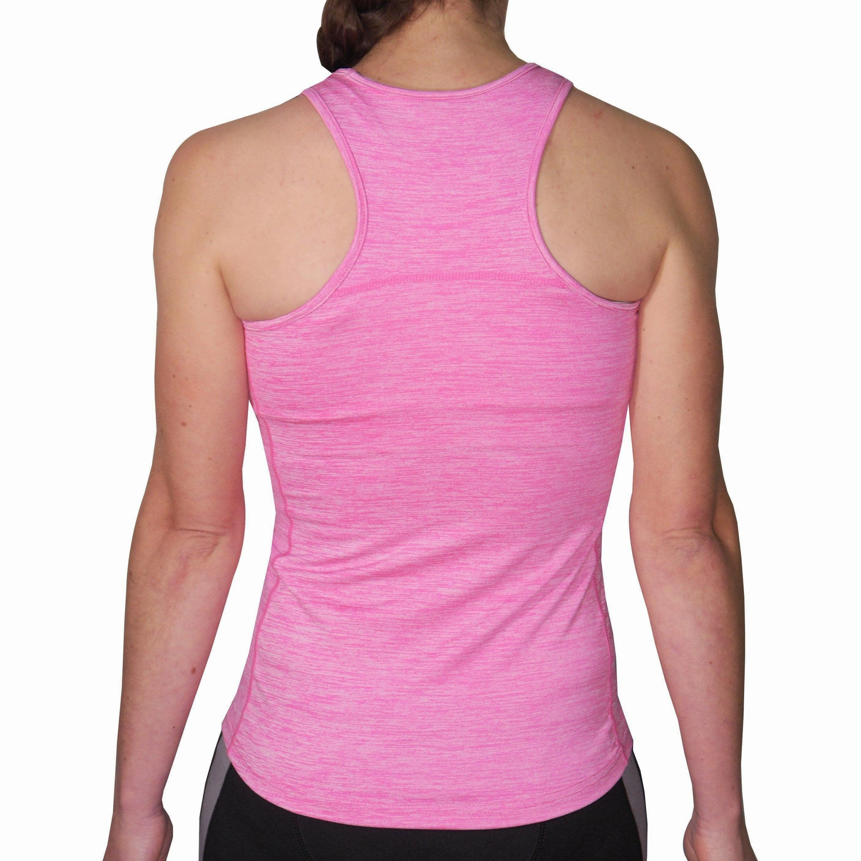 More Mile Heather Girls Training Vest Tank Top - Pink vacation AntiPilling Fabric