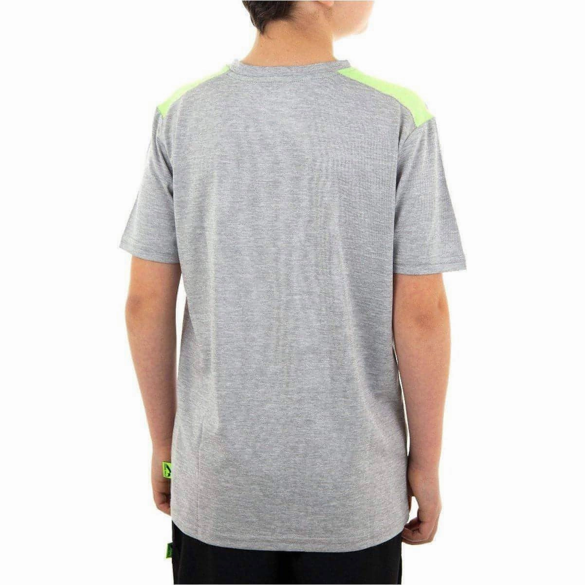 Urban Smart More Mile Marl Boys Short Sleeve Running Top - Grey