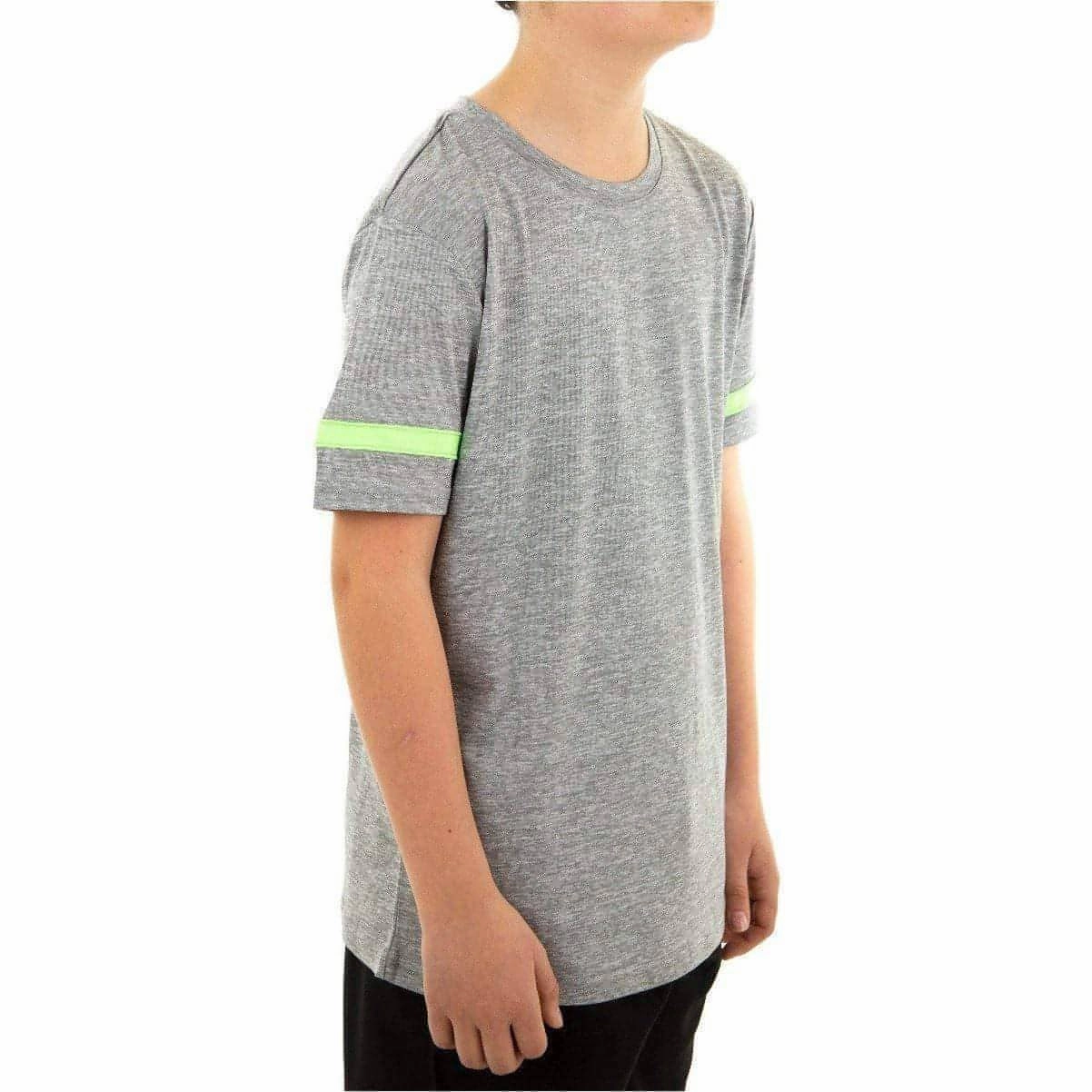 More Mile Marl Boys Short Sleeve Running Top - Grey Comfy Apparel Biodegradable Options