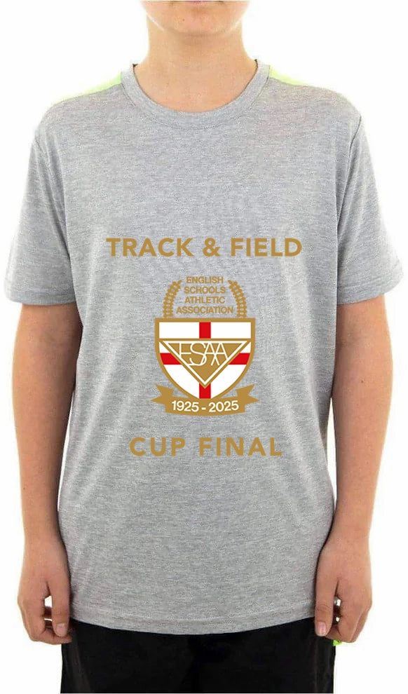 Minimal Comfort Style Cozy Wardrobe More Mile Marl ESAA Cup Final Short Sleeve Running Top - Grey