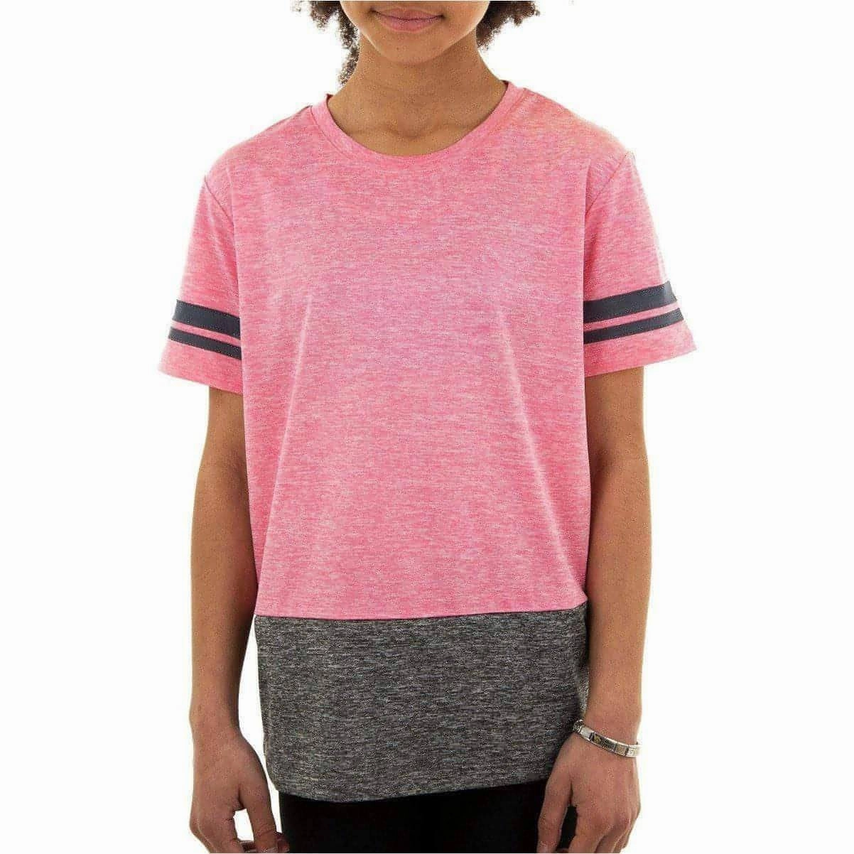 Holiday Style More Mile Marl Girls Short Sleeve Training Top - Pink