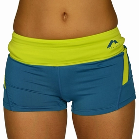 Muscle Support Technology Tear Resistant Reinforcement More Mile More-Tech  3 Inch Womens Running Shorts - Blue