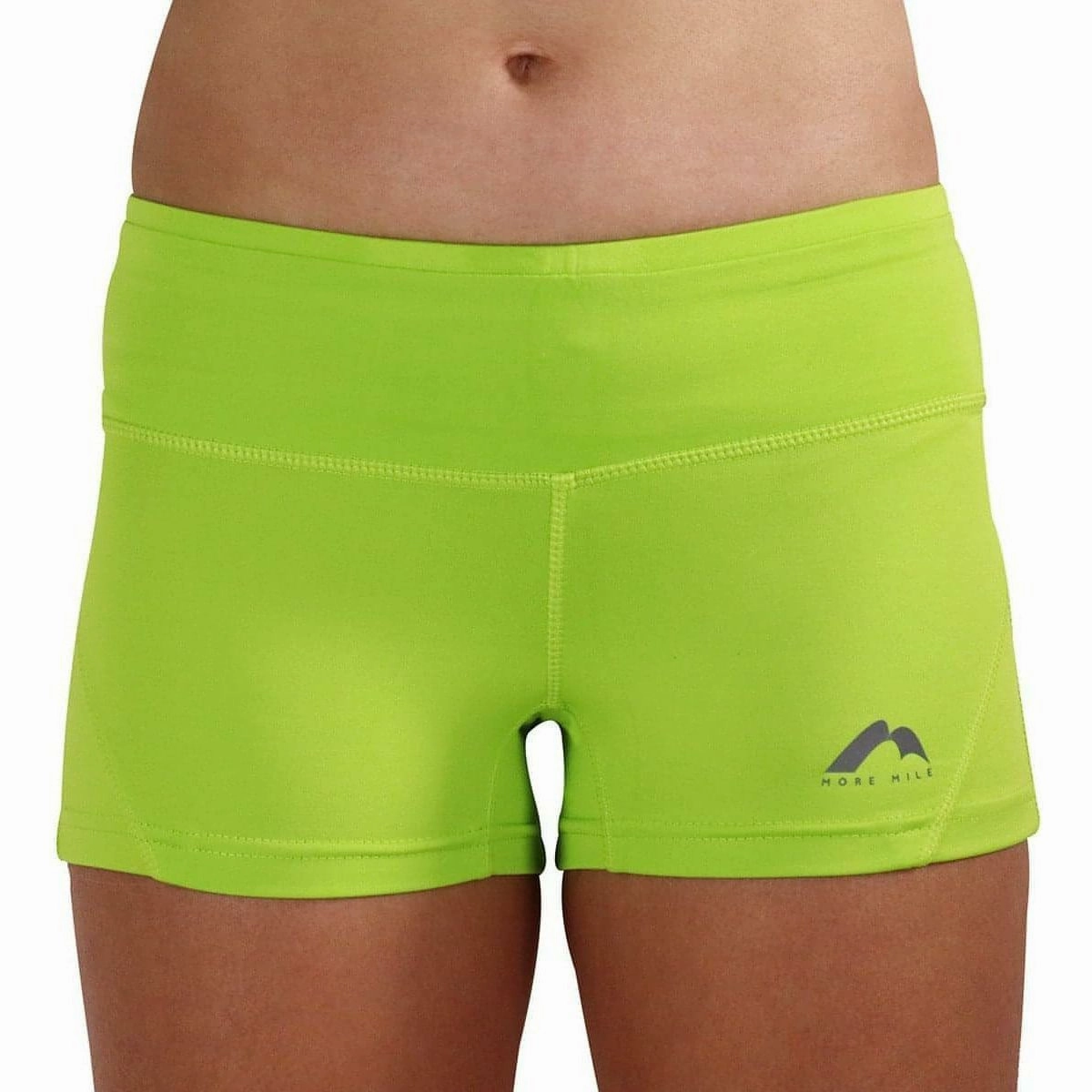 More Mile More-Tech 3 Inch Womens Running Shorts - Green OdorResistant Treatment