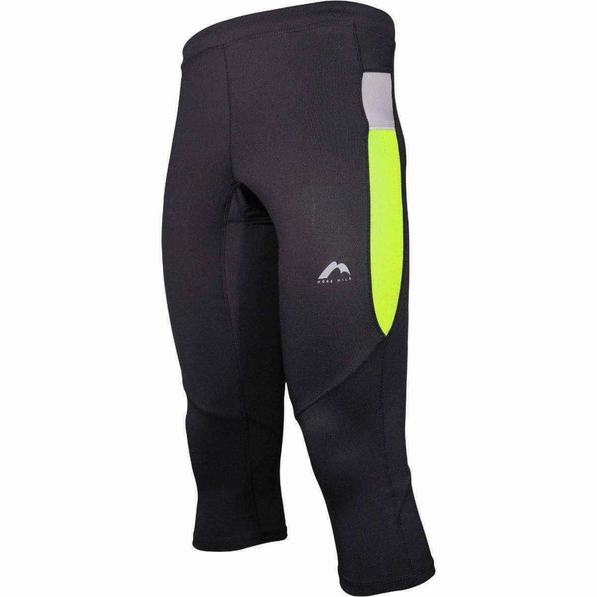 Hypoallergenic Inner Layer More Mile More-Tech Mens 3/4 Capri Running Tights - Black