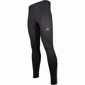 More Mile More-Tech Mens Long Running Tights - Black Friction Free Internal Lining Lightweight Frame Structure