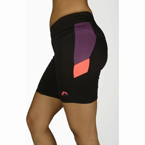 More Mile More-Tech Womens Short Running Tights - Black Quick Access Cargo Pockets