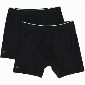 Wireless More Mile Performance (2 Pack) Mens Running Boxer Shorts - Black