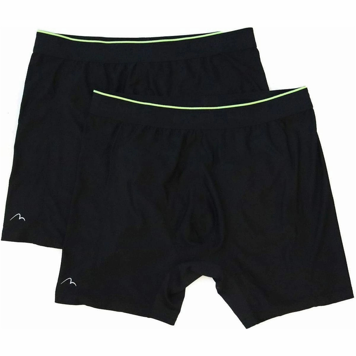 More Mile Performance (2 Pack) Mens Running Boxer Shorts - Black NonRestrictive Armhole Goggles