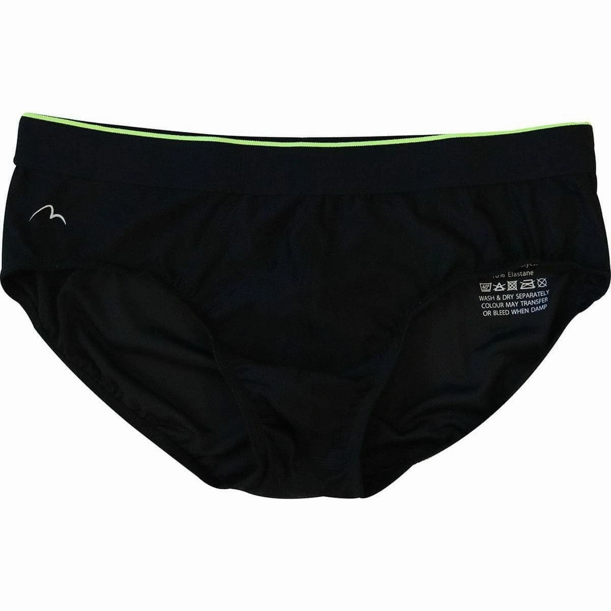 More Mile Performance Mens Running Briefs - Black Skating BodyMapped Ventilation