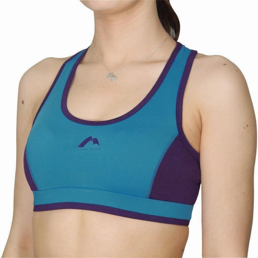 DualLayerVentilation More Mile Prime Womens Running Crop Top - Blue