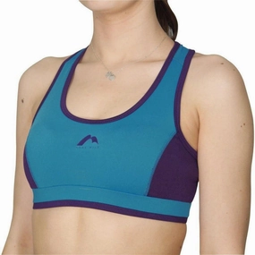 DualLayerVentilation More Mile Prime Womens Running Crop Top - Blue